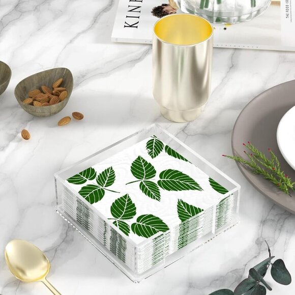 Acrylic Cocktail Napkin Holder for Table, Clear Guest Towel Holder, Beverage Buf - Picture 4 of 9